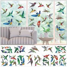 9/38Pc Colorful PVC Hummingbird Window Clings Anti Collision Decals Static Birds