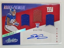 Evan Engram 2017 Absolute Rookie Premiere Autografo Tripla Patch/299 Auto RPA