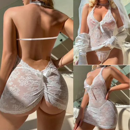 Women's Sexy-Lingerie Babydoll G-string Sleepwear Underwear Lace Dress Nightwear