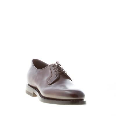SANTONI men shoes Dark brown hand-antiqued leather derby  display picture 1