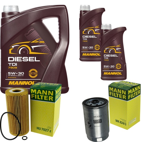 Motor-ÖL 7L Mannol Diesel Tdi 5W-30+MANN-FILTER FüR Kia Sorento Ii Xm 2.0 Crdi-image