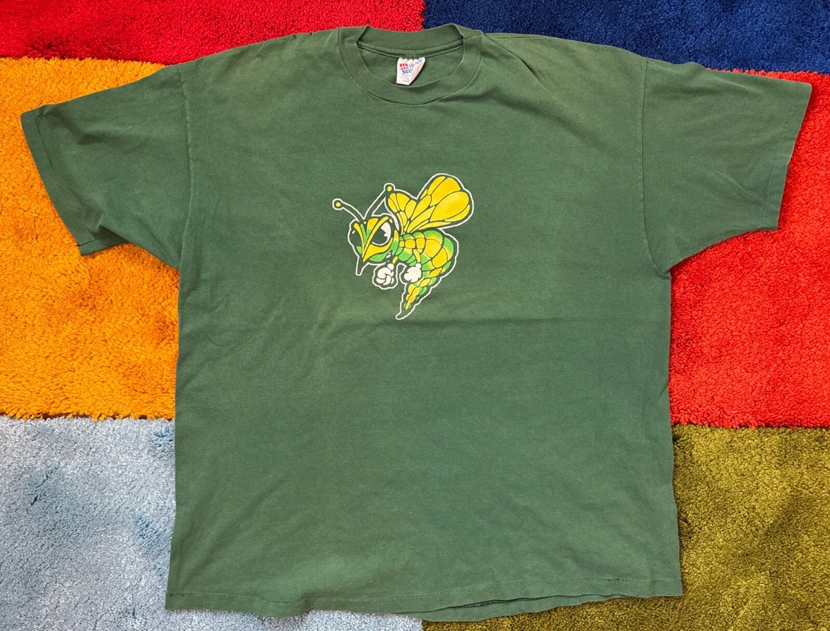 Vintage 90s T Shirt Mickey's Bee Malt Liquor 40 Oz. Faded Green