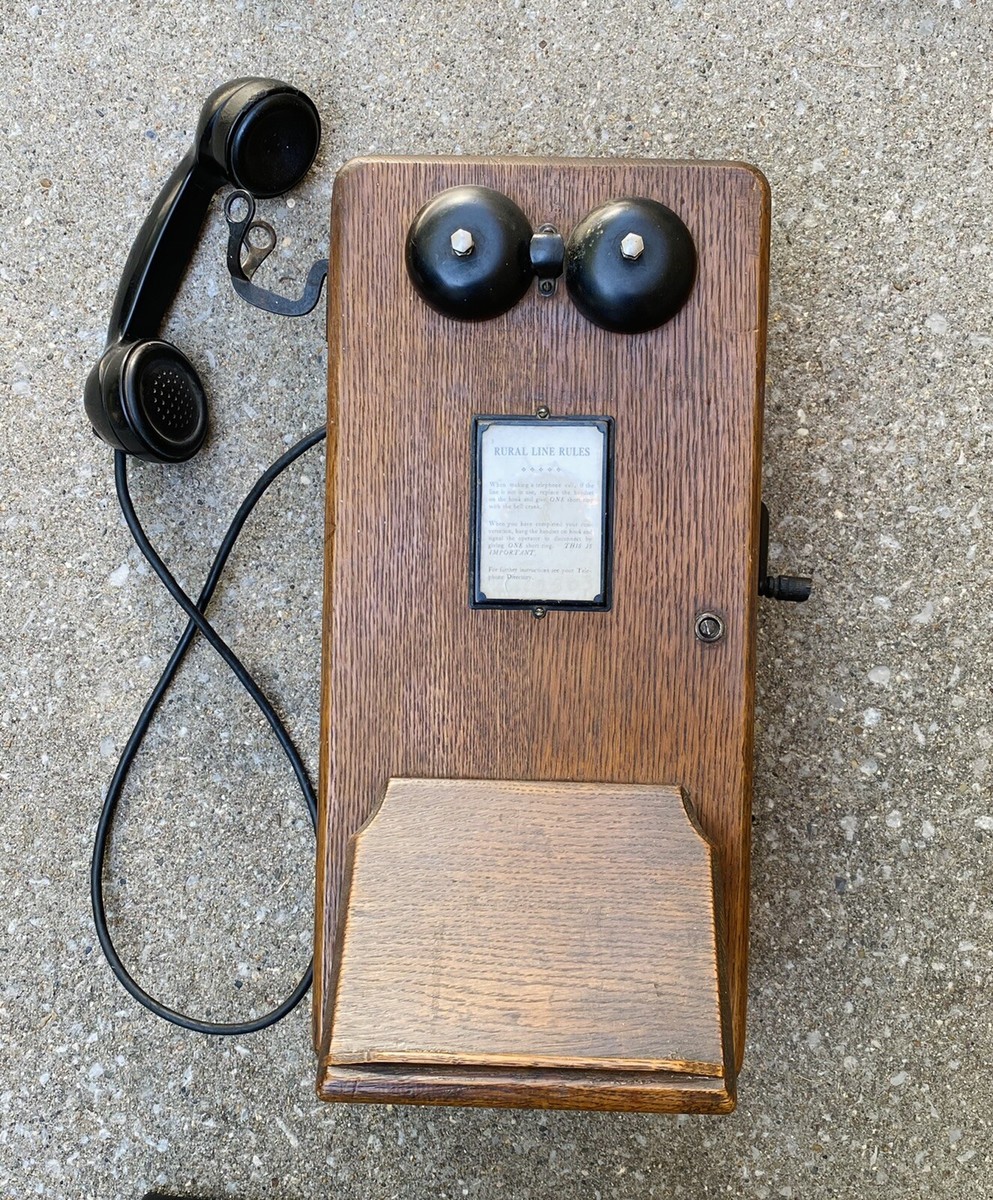 Rare Working 1920s STROMBERG CARLSON MODEL Wood Wall Phone, 5 Bar