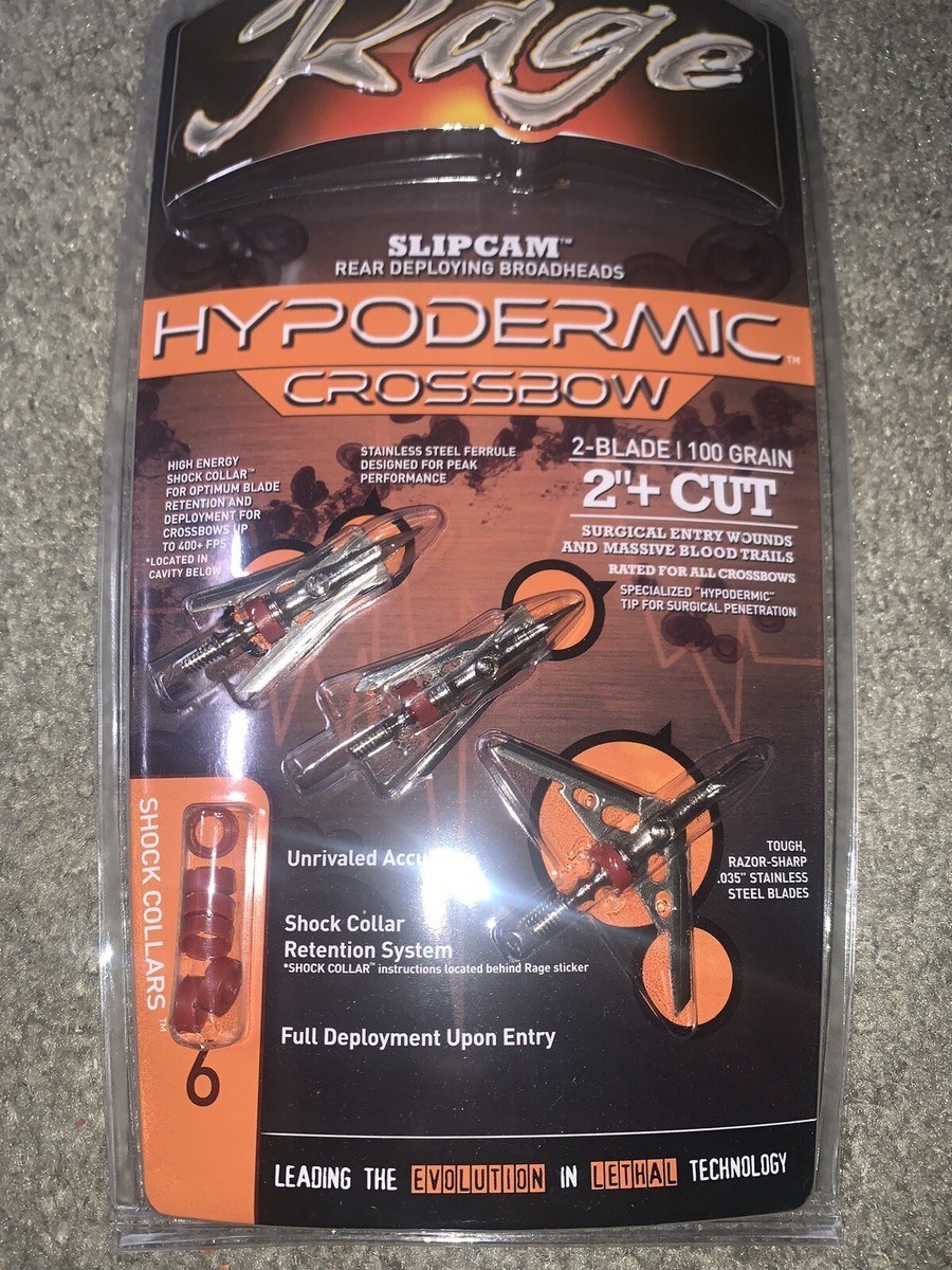 Rage Crossbow Hypodermic Broadheads 100 Grain steel 2