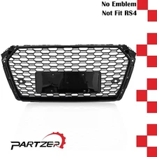For 2017 2018 2019 Audi A4 S4 S-line Front Mesh Honeycomb Grill Grille RS4 Style