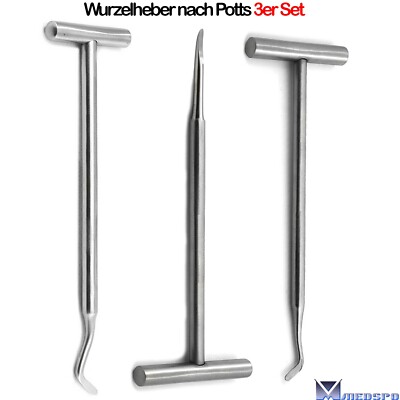 Chirurgie Wurzelheber nach Potts Zahn Extraktion Root Tip Elevatoren Dental 3er