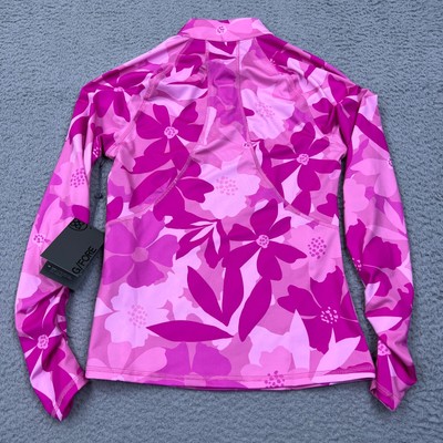 G/FORE Womens Floral Camo Tech Jersey 1/4 Zip Golf Pullover