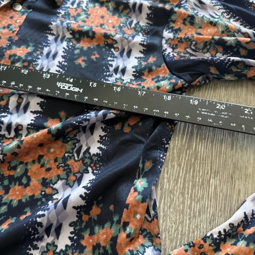 True Vintage 70s Enrico Felini Mens Button Shirt ~ Size M/L Disco Italian Floral - Bild 4 von 7