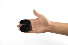 Cow Leather Archery Finger Tab Long Bow Hand Protector for Right Hand Black