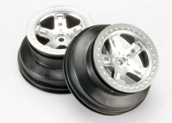 ss商品　2/2 Traxxas Part 5872 Wheels satin chrome 2.2' outer, 3.0' inner