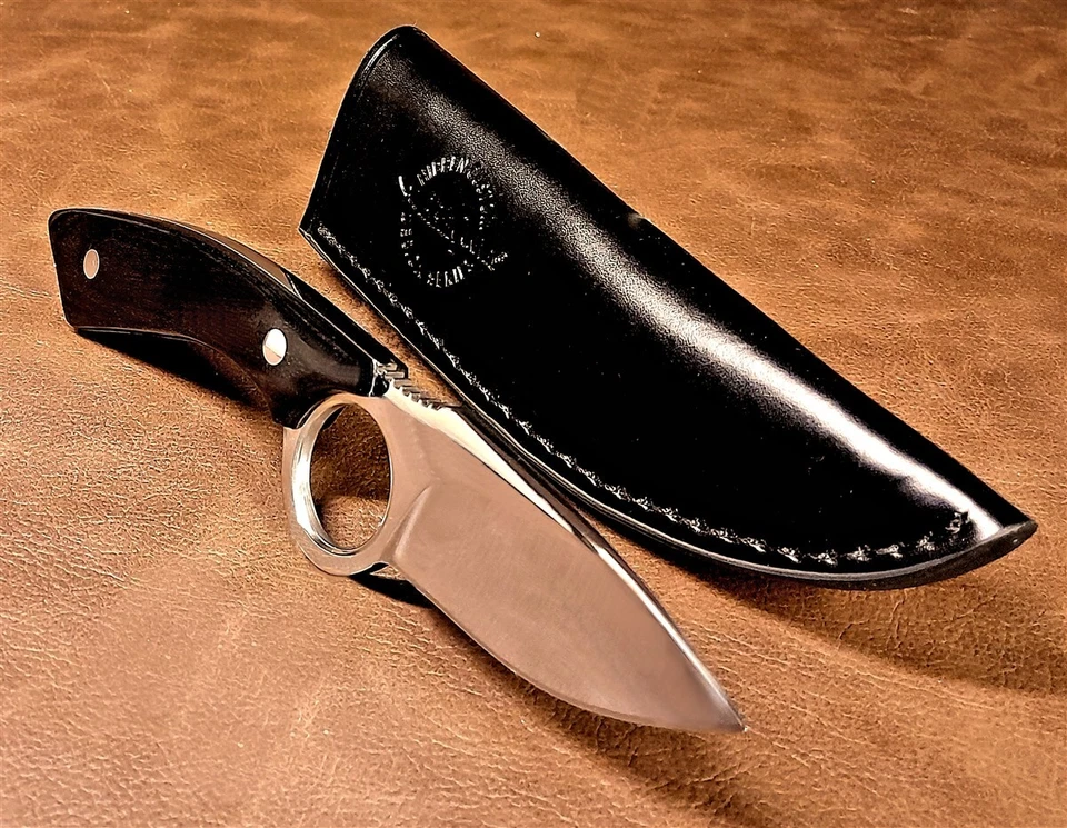 Cuchillo desollador de caza Hibben Legacy pequeño premium con funda de cuero GH5105 Foto 2 de 4