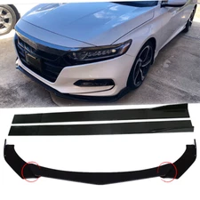 Front Bumper Lip Splitter Spoiler Body Kit +Side Skirt For Honda Accord 9th