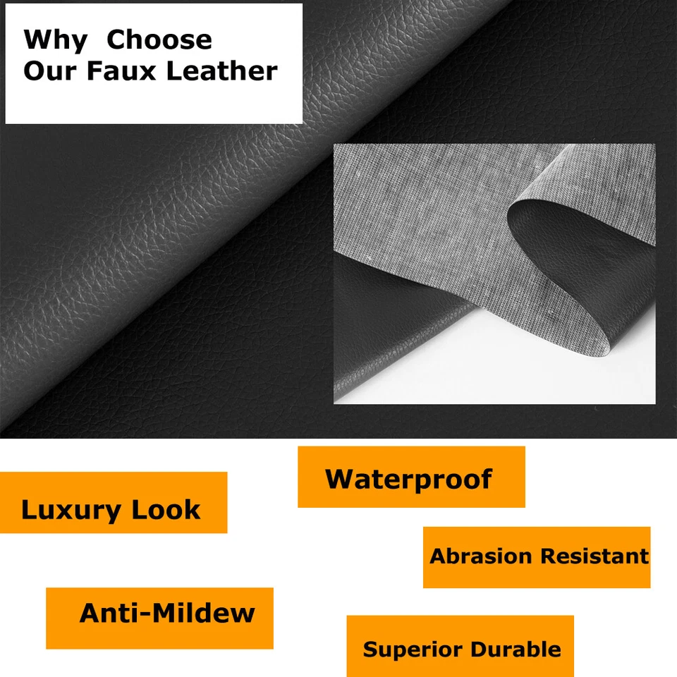 Marine Vinyl Faux Leather Upholstery Fabric Remedy Auto Seat Furniture DIY Craft - image 2 of 4
