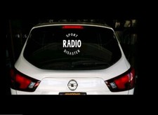"RADIO SPORT , DISASTER" VINYL STICKER IN WHITE
