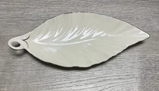 Vintage LENOX Leaf Shaped Dish With Gold Trim