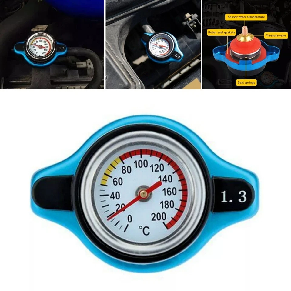 Cubierta de tapa de radiador medidor termostático de coche de 1,3 bar con medidor de temperatura de agua universal Foto 2 de 4
