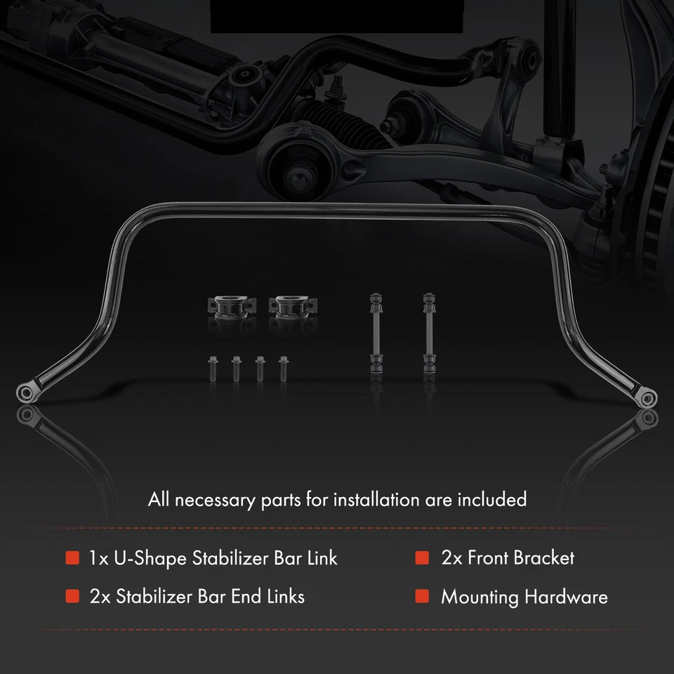 Barra estabilizadora de suspensión delantera con kit de buje para Chevrolet Silverado 1500 GMC Sierra Foto 2 de 4