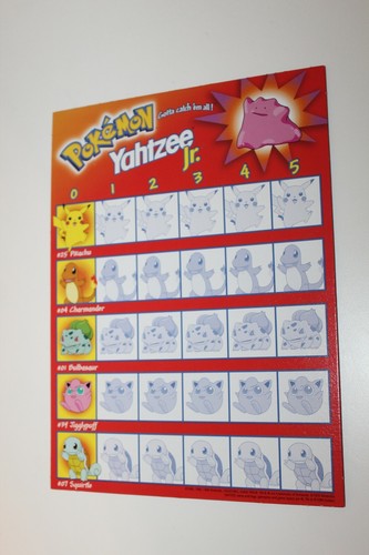Vintage Yahtzee Jr Pokemon Board Game Milton Bradley Complete Great 1999 Used Gr - Picture 3 of 10