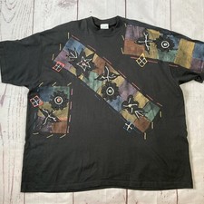 Vintage 90's India Ink Woman 3X T Shirt Single Stitch Shoulder Pad USA Painted