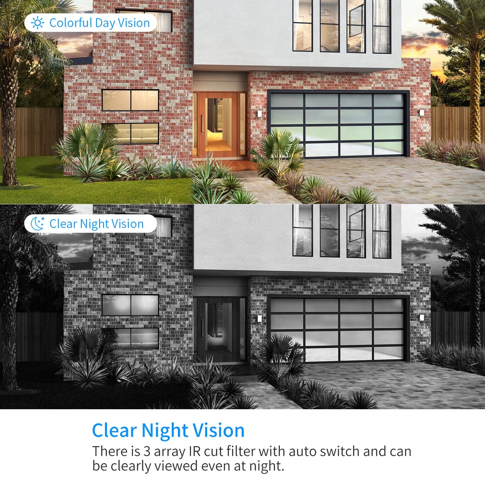 Hiseeu 10CH NVR 10''LCD 5MP Wifi CCTV Security Camera System Outdoor Home Kit - Image 4 of 4