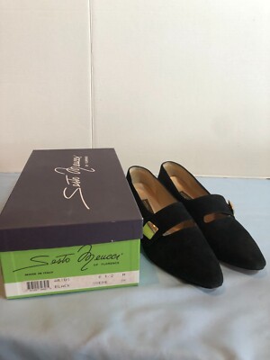 VINTAGE Sesto Meucci Arius 6.5M Womens Black Suede Dress Shoes