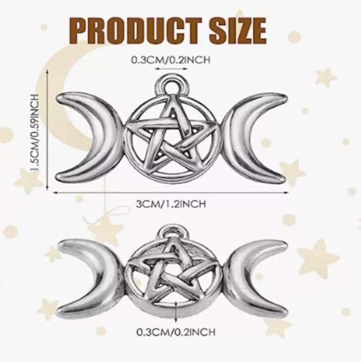 60pcs Celestial Charm Set - Hollow Star & Crescent Moon Pendants For DIY Jewelry In Gold & Silver