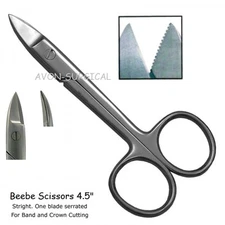1 EACH PREMIUM GRADE DENTAL CROWN SCISSORS CURVED 10.5CM, CVD SERRATED