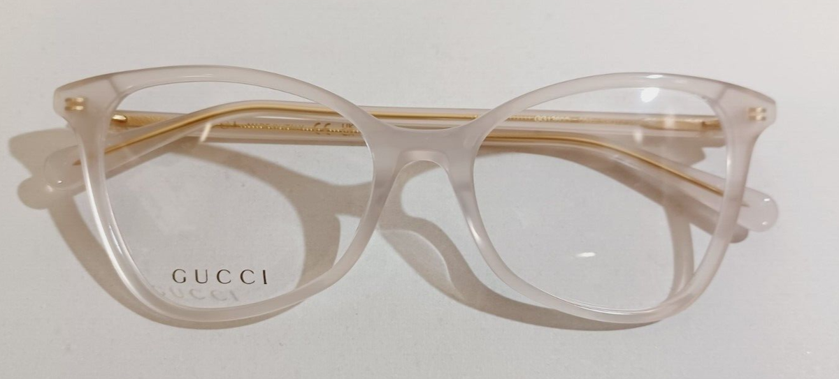 メガネ GUCCI Gucci - GG1360O - 004 beige beige transpare Originale GUCCI GG1360O 004 Beige TRANSPARENT Eyeglasses