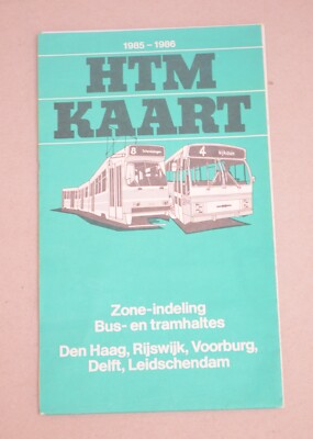 Bus Straßenbahn Streckenplan Niederlande HTM Karte Bus & Straßenbahnhaltestellen Den Haag 1985-86