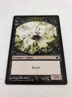 mtg crimped card value Magic The Gathering Modern Masters Spider Token Crimp Error Crimped card in collection :