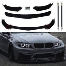 Front Bumper Lip Splitter + 2X Strut Rods For 3 Series E46 E90 E91 E93 F30 F31