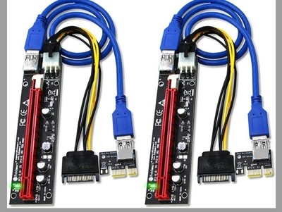 PCI-E Riser For Bitcoin Litecoin ETH Coin Mining 6 PIN Powered PCIE, FREE SHIP 