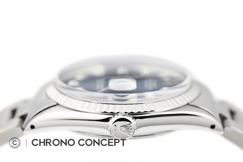 Mens Rolex Datejust 18K White Gold & Stainless Steel Blue Diamond Dial Watch - 第 4/9 張圖片