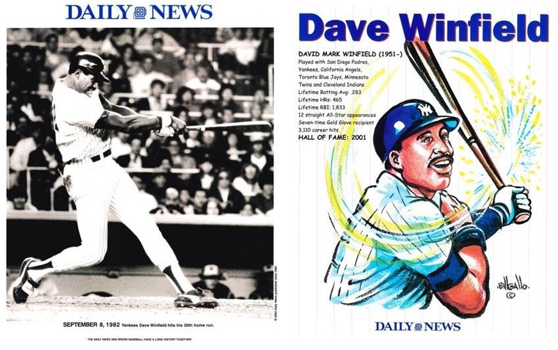 2004 Daily News Promotional 8x10 Insert of New York Yankees Dave Winfield