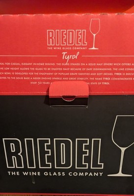RARE & Retired  RIEDEL TYROL Crystal Pinot Noir Wine Glasses  Set of Two NIB
