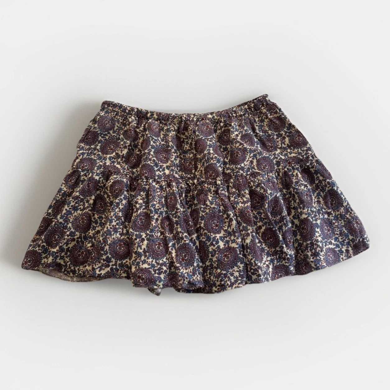 J.CREW Women's Plus Size 2X Linen Mini Skirt Drawstring Multicolor Paisley Boho
