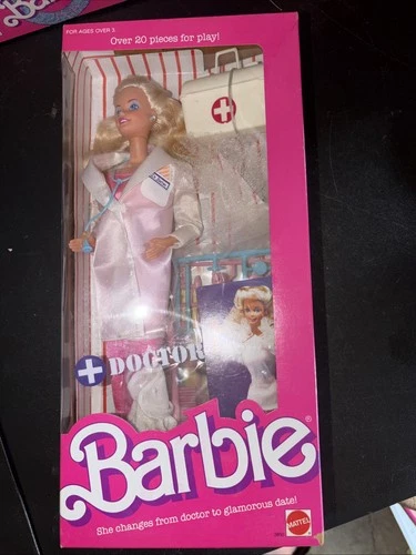 Vintage Doctor Barbie Doll Mattel 1988 Medical Career Outfit Original Box NRFB