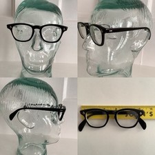 Vintage American Optical AO 44-20 Black Eyeglasses MCM Excellent