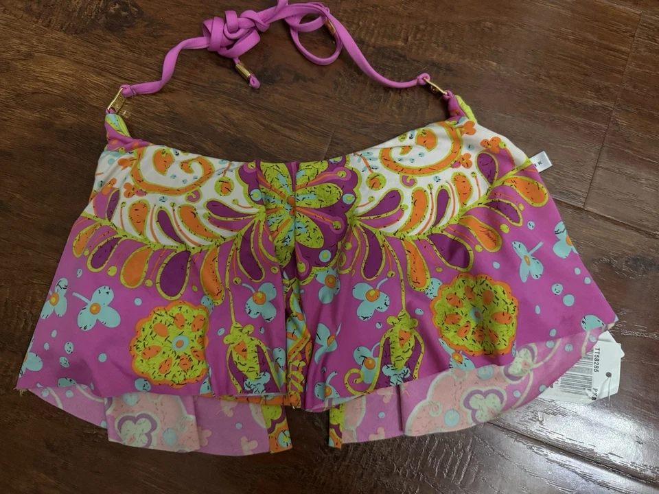 Traje de baño Trina Turk bloque de madera bikini top para mujer 6 rosa naranja nuevo con etiquetas  Foto 3 de 4