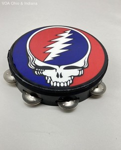 Remo Grateful Dead Steal Your Face 10" Tambourine Double Row Jingles USA