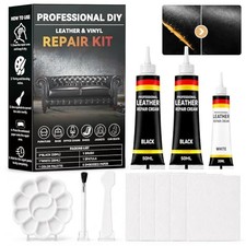 Black Leather Repair Kit, Vinyl Repair Kit Repairs Scratches, Cracks, Holes on