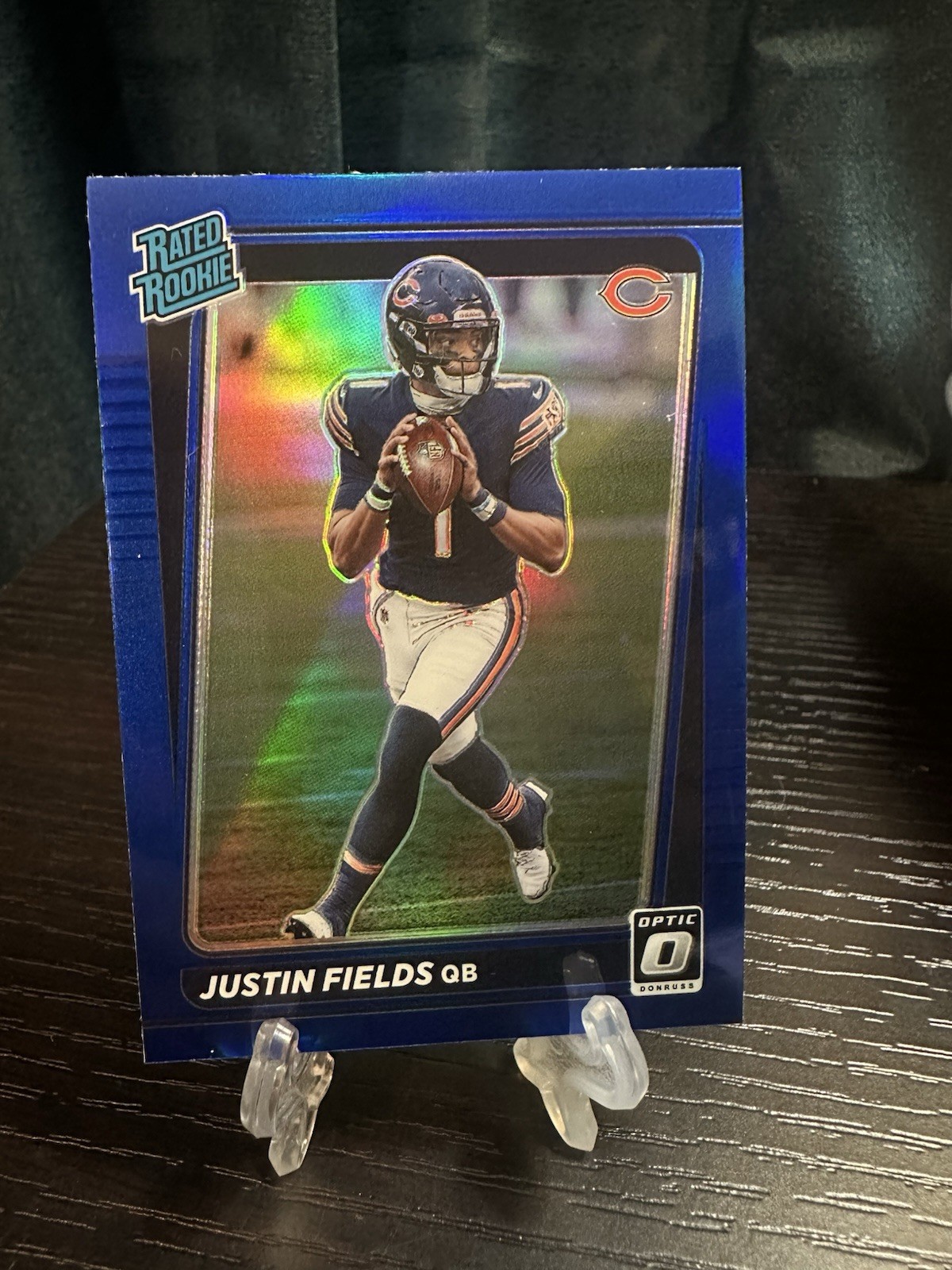 2021 Donruss Optic Preview Justin Fields #P253 Rated Rookie Blue Prizm Jets