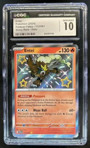 2024 Pokemon Paldean Fates Entei #112/091 CGC 10