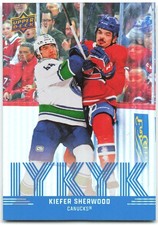 2025-26 Upper Deck Series 2 IYKYK #IYKYK-12 Kiefer Sherwood Vancouver Canucks
