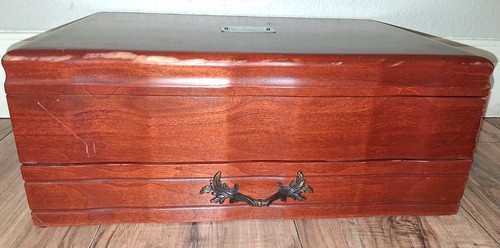 Reed & Barton Provincial Mahogany Wood Silverware Chest Flatware Storage READ - Afbeelding 4 van 14
