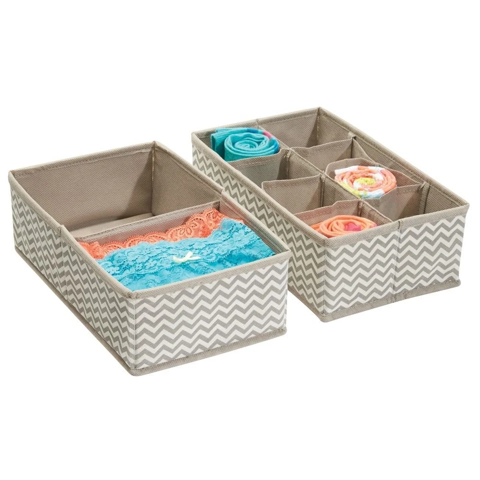 InterDesign Chevron Tela Armario/Cajón Cómodor Organizador de Almacenamiento, PAQUETE DE 2 Foto 4 de 4