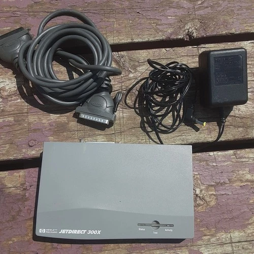 HP JetDirect Print Server 300x J3263-60001 Parallel / Ethernet J3263A & Cable