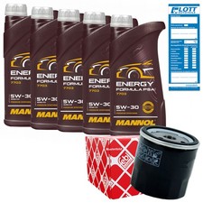 FEBI Ölfilter + 5L Mannol Energy Formula PSA 5W-30 passend für Peugeot Citroen