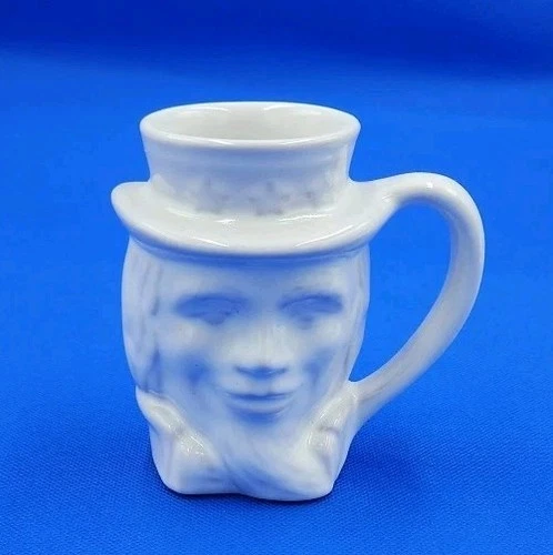 EUC Vintage Frankoma Pottery F. P. 1976 600 UNCLE SAM White Mug  4 1/4" x 4 1/4"