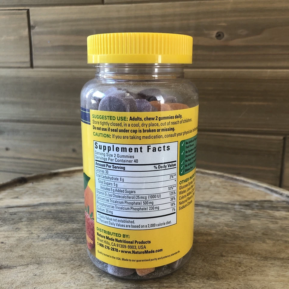 Nature Made Calcium Gummies with D3 - Cherry, Orange & Strawberry - Exp 12/26 - Image 3 of 4